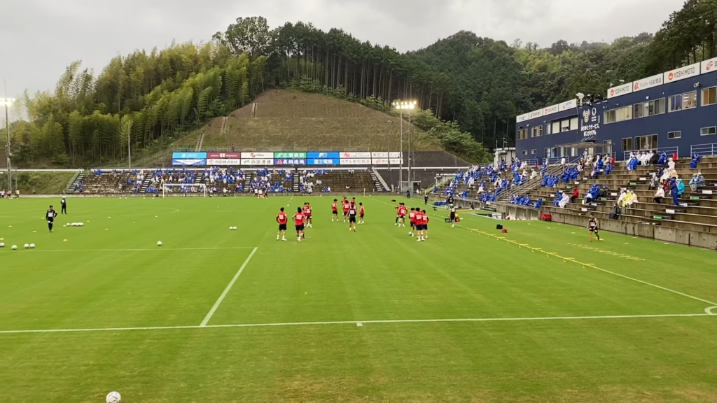 画像:スタジアム内の練習風景